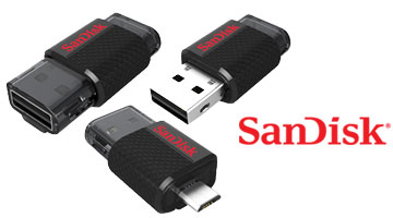 Sandisk 16GB OTG Stick Dual Micro USB Stick USB 3.0 Μαύρο Sandisk 16GB OTG Stick Dual Micro USB Stick USB 3.0 Μαύρο