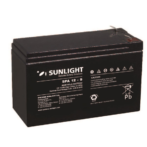 Μπαταρία 12V-9Ah Sunlight SP12-9 151x65x101 mm