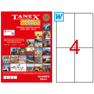 Αυτοκολλητες Ετικέτες 105X148,5 A4/4 100Φύλλα TW-2204 Αυτοκολλητες Ετικέτες 105X148,5 A4/4 100Φύλλα TW-2204