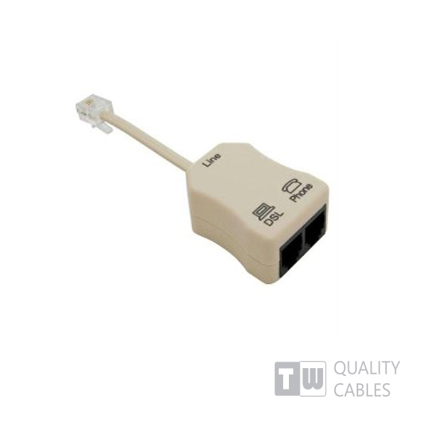 Φίλτρο ADSL Splitter 2 Θυρών με καλώδιο Annex A (Τηλέφωνο+Modem) Φίλτρο ADSL Splitter 2 Θυρών με καλώδιο Annex A (Τηλέφωνο+Modem)