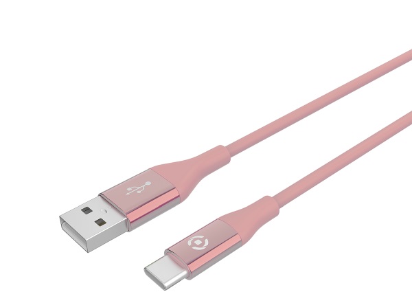 Celly Color Data Cable Extra Strong Type-C ΡΟΖ