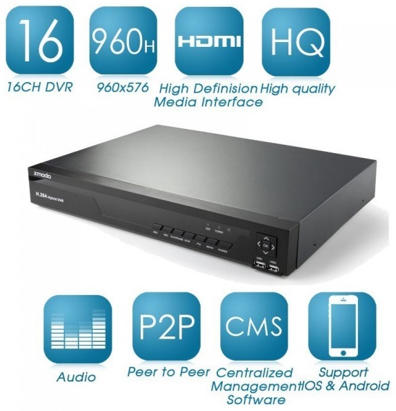Zmodo DVR Δικτυακό Καταγραφικό 16Channel 960H για κλασσικές CAM Zmodo DVR Δικτυακό Καταγραφικό 16Channel 960H για κλασσικές CAM
