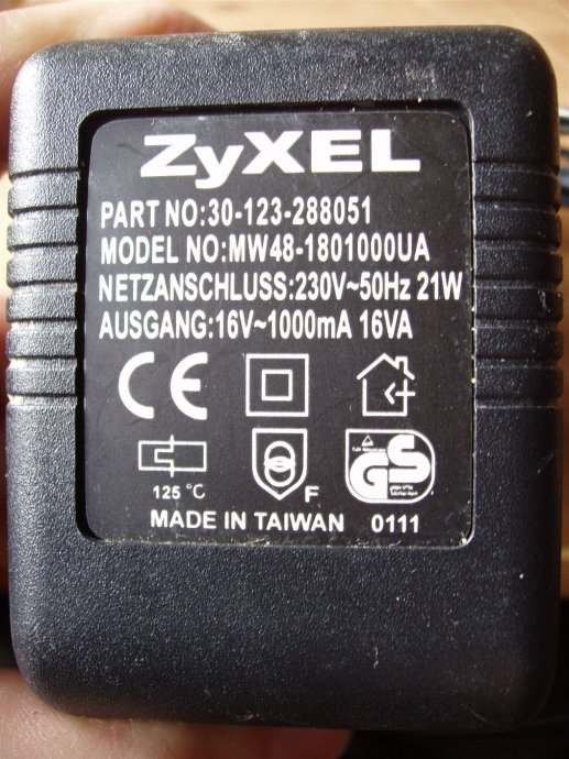Τροφοδοτικό Zyxel 16V AC 1A 30-123-288051 MW48-1801000UA Τροφοδοτικό Zyxel 16V AC 1A 30-123-288051 MW48-1801000UA